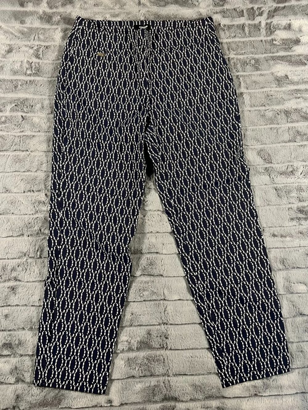 Premise Spanx Dress Pant Black/White Unique Pattern Cropped Size Large